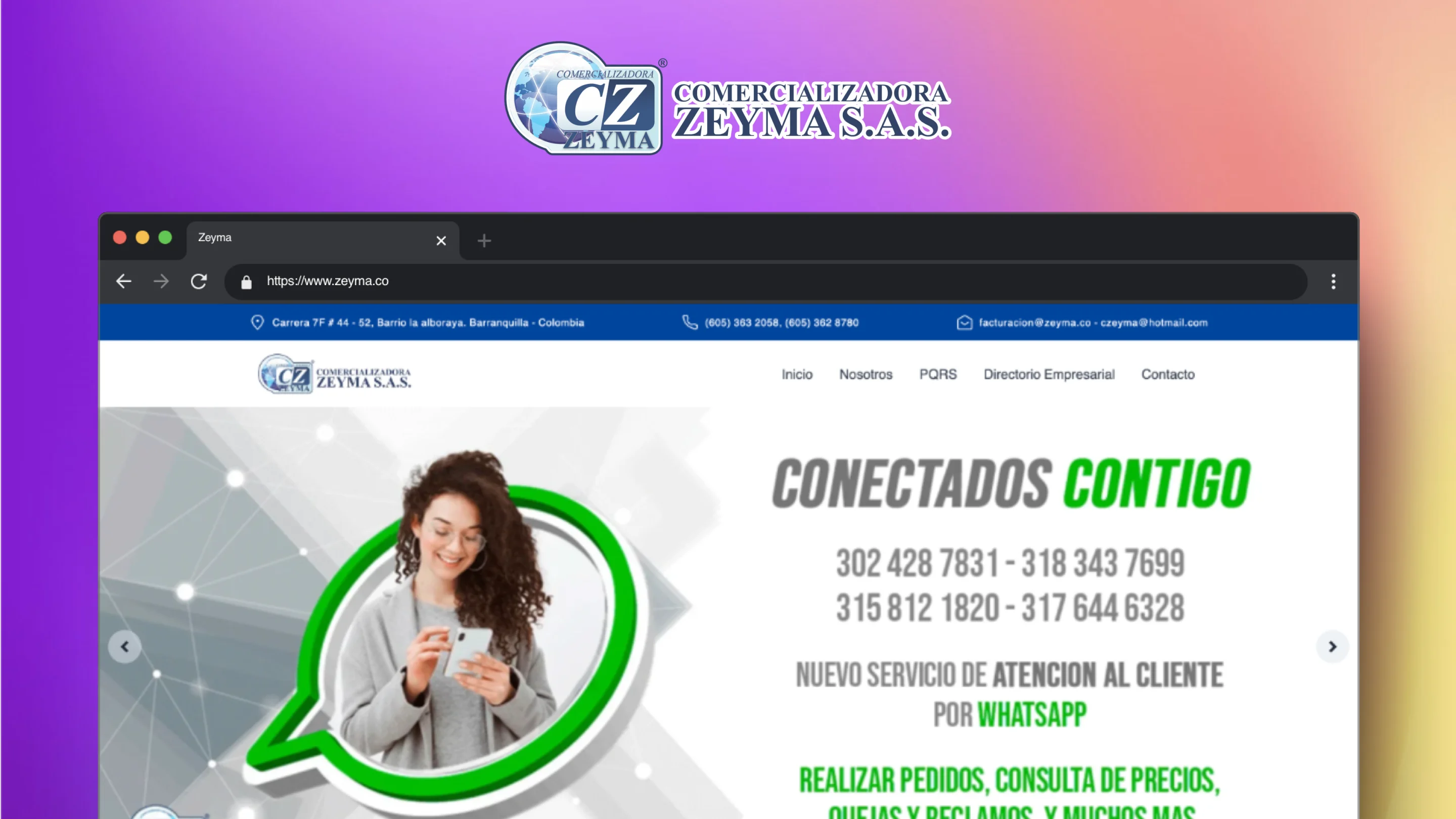 comercializadora zeyma sas mockup